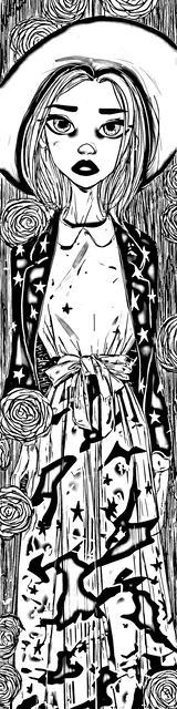 Free colorable bookmarks of a relaxed witch